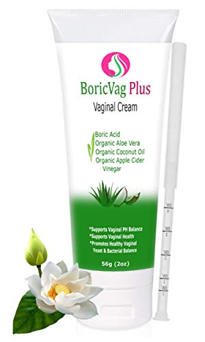 Product Cover Boric Acid Vaginal Cream with Organic Aloe Vera, Organic Coconut Oil & Organic Apple Cider Vinegar - Applicator Included