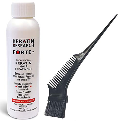 Product Cover Forte Plus Extra Strength Brazilian Keratin Hair Treatment Professional 120ml Bottle with free Brush/Comb Proven Amazing Results