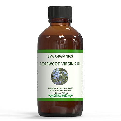 Product Cover Cedarwood Virginia Essential Oil for Rejuvenates Skin, Anti-Aging 4 Oz (118 ml)-,Steam Distilled by SVA Organics