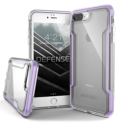 Product Cover X-Doria iPhone 8 Plus Case, Defense Clear - Military Grade Drop Protection, Clear Protective Case for iPhone 8 Plus (Purple)