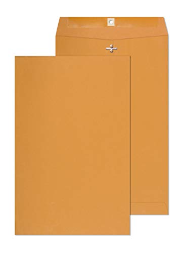 Product Cover 10x15 Clasp Envelopes - Brown Kraft Catalog Mailing Envelope with Clasp Closure & Gummed Seal - 28lb Heavyweight Manila Envelopes for Home, Office, Business, Legal or School - 100 Box (10x15)