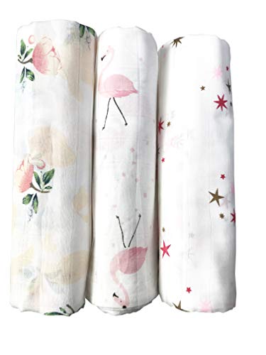 Product Cover Cotton Muslin Swaddle Blankets, Set of 3, My Little Angel, Perfect Baby Shower Baby Registry Gift