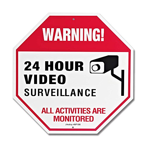 Product Cover Video Surveillance Sign with Rust Fee 20 Mil Thick Aluminum, 12x12 Inch UV Printed for Fake Camera and Indoor Outdoor Wireless Camera System Home Security Signs
