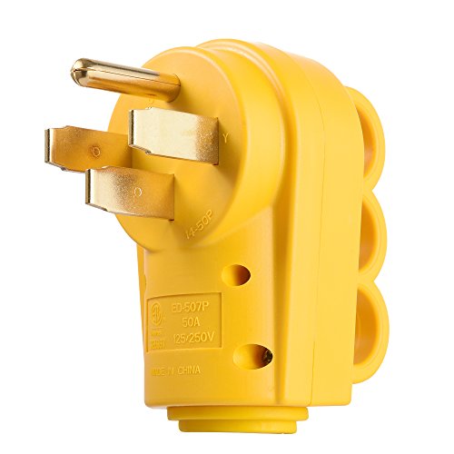 Product Cover MICTUNING 125 250V 50Amp Heavy Duty RV Replacement Male Plug with Ergonomic Grip Handle Yellow