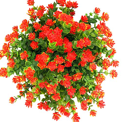 Product Cover E-HAND Artificial Flowers Outdoor Red UV Resistant Plants Plastic Fake Window Box Wholesale 4PCS