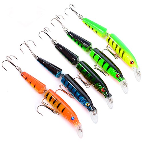 Product Cover Juemenzhe Jointed Fishing Lures for Bass Pike Muskie 4.2 inch 0.34 oz 6# hook Pack of 5