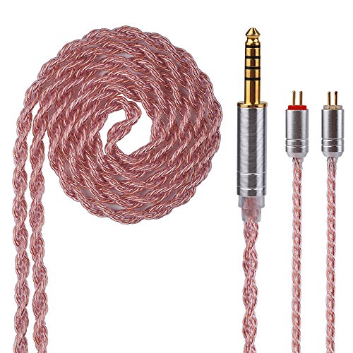 Product Cover Yinyoo 4.4mm Cable Upgrated 6 Core Copper Earphones Cable HiFi Bass with 2 Pins 0.78mm Connector for ES4 ZST ZSN AS10 ZS10 CCA C10 C16 ZSX ZS10 PRO AS16 ZS7 ZSR TRN V80 V90 BA5 Blon-03(Copper-2P4.4)