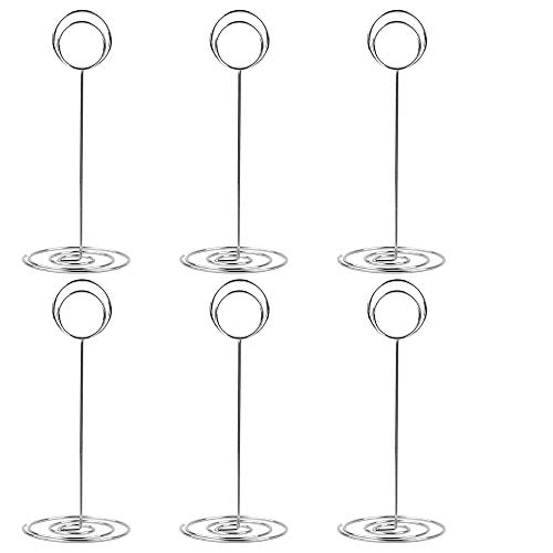 Product Cover Radezon 10 Pack 8.75 inch Tall Table Number Holders Place Card Holder Table Picture Holder Wire Photo Holder Clips Picture Memo Note Photo Stand (Silver)