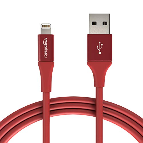 Product Cover AmazonBasics USB A Cable with Lightning Connector, Premium Collection - 6 Feet (1.8 Meters) - Single - Red