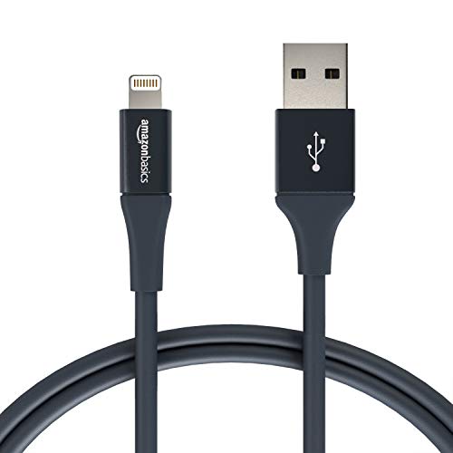 Product Cover AmazonBasics USB A Cable with Lightning Connector, Premium Collection, MFi Certified iPhone Charger, 3 Foot, Grey