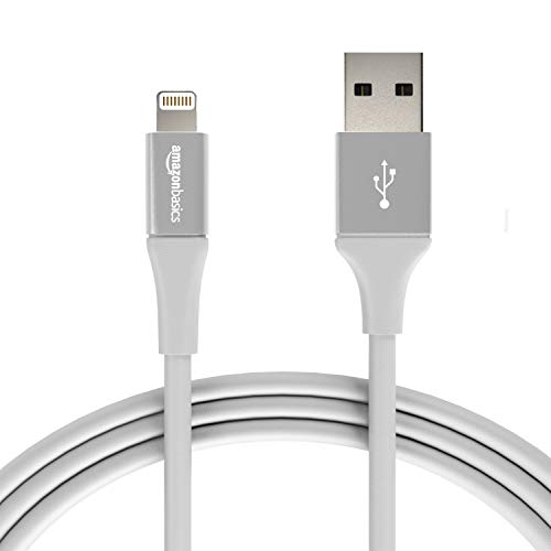 Product Cover AmazonBasics USB A Cable with Lightning Connector, Premium Collection - 6 Feet (1.8 Meters) - Single - Silver
