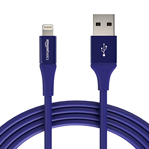 Product Cover AmazonBasics USB A Cable with Lightning Connector, Premium Collection, MFi Certified iPhone Charger, 10 Foot, Blue