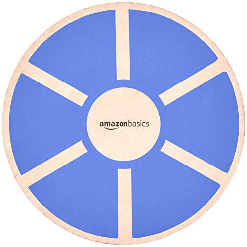Product Cover AmazonBasics Wood Wobble Balance Board - 16.2 x 16.2 x 3.6 Inches, Blue