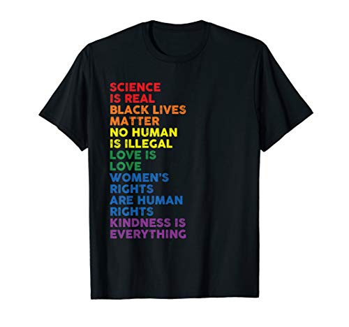 Product Cover Distressed Science Is Real Black Lives Matter LGBT Pride T-Shirt