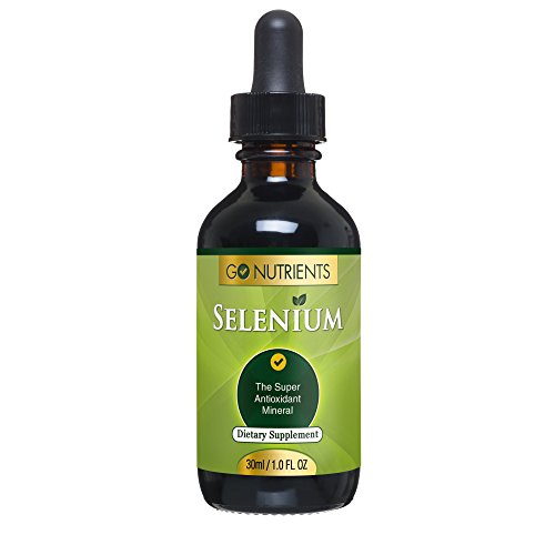 Product Cover Go Nutrients Selenium 200mcg Supplement - Yeast Free Liquid Drops - Helps Support Thyroid Health, Fight Free Radicals & Boost Immune System - 1 oz Bottle