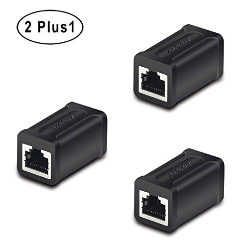 Product Cover RJ45 Inline Coupler, AVACON 3 Pack Cat7 Cat6 Cat5e Ethernet Coupler Female to Female