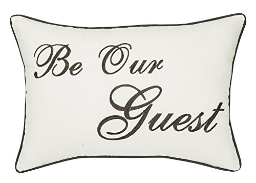Product Cover Trivenee Tex Pillowcase Embroidered Be Our Guest Home Bless This Mess Reserved Decorative Throw Pillow Cover Wedding Housewarming Be Our Guest(Ivory), 14