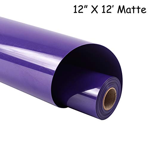 Product Cover guangyintong Heat Transfer Vinyl Roll for T-Shirts 12 Inch by 12 Feet No Adhesive Matte (Purple A16)