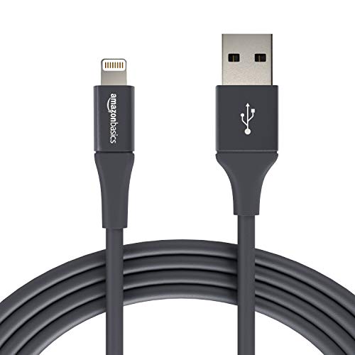 Product Cover AmazonBasics USB A Cable with Lightning Connector, Premium Collection, MFi Certified iPhone Charger, 10 Foot, Grey