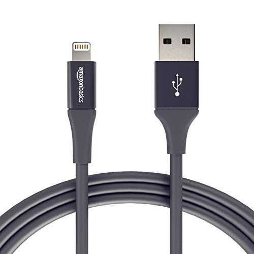 Product Cover AmazonBasics USB A Cable with Lightning Connector, Premium Collection - 6 Feet (1.8 Meters) - Single - Gray