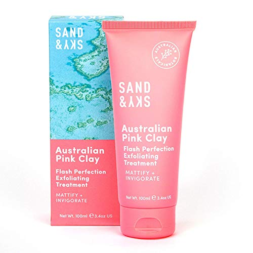 Product Cover Sand & Sky Flash Perfection Exfoliating Treatment Face Scrub. Australian Pink Clay Facial Exfoliator