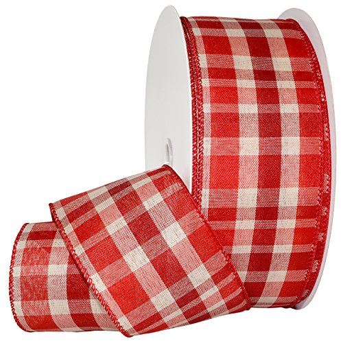 Product Cover Morex Ribbon 7401 Providence Ribbon, 2.5 in x 50 Yd, Red Plaid