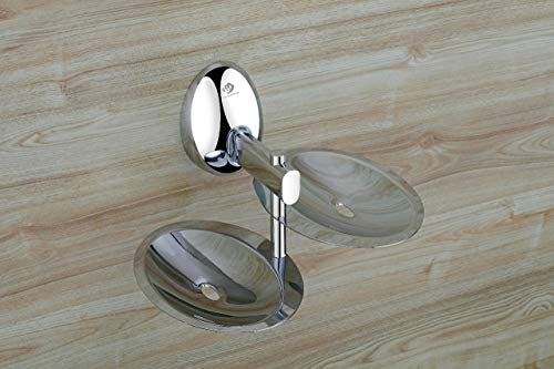 Product Cover U-S-F BATH ACCESSORIES ARYAN Mercury Series 304 Stainless Steel, Anti Rust Double Soap Dish and Holder for Bathroom and Kitchen (Standard Size, Glossy Finish, Silver)