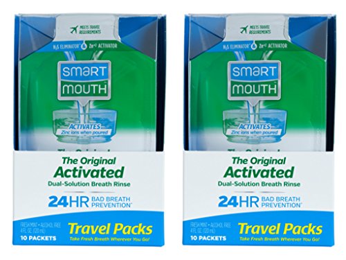 Product Cover SmartMouth Mouthwash Travel Packets for 24 Hours of Fresh Breath Guaranteed, 2 Boxes, 10 Packs Each