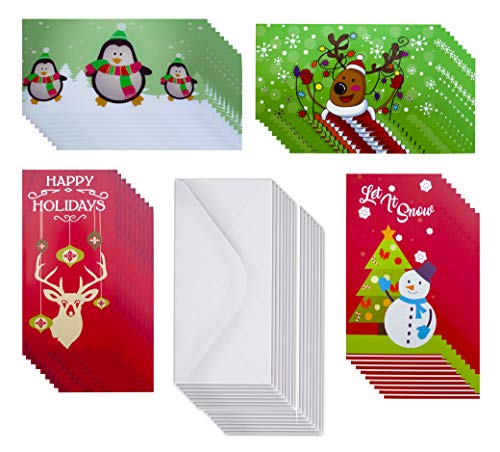 Product Cover 38 Christmas Gift Card Holders with Envelopes/Christmas Money Card Holder for Xmas Checks,Gift Cards or Cash (Glitter/Hot Stamps) (Designs 2, 38 Count)
