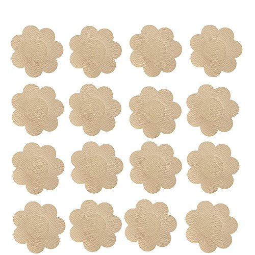 Product Cover Nippleless Cover, 20 Pairs Self-Adhesive Disposable Bra Gel Petals Pad Pasties (Beige 20 Pairs)