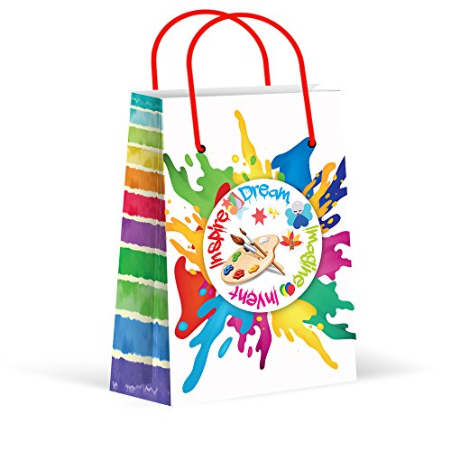 Product Cover Premium Paint Art Party Bags, Paint & Art Party Favor Bags, New, Treat Bags, Gift Bags,Goody Bags, Paint Party Supplies, Decorations, 12 Pack