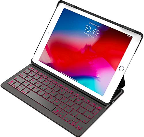 Product Cover Inateck iPad Keyboard Case 9.7, for iPad 6th Gen 2018 and iPad 5th Gen 2017, iPad Air 1, 7 Color Backlit, KB02002