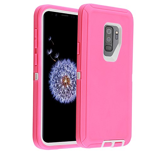 Product Cover Samsung Galaxy S9 Plus/S9+Case,Full Protection Heavy Duty Armor 3in1 Rugged Shockproof Drop-Proof Scratch-Resistant Tough Shell for Samsung Galaxy S9 Plus 6.2'' 2018,Pink