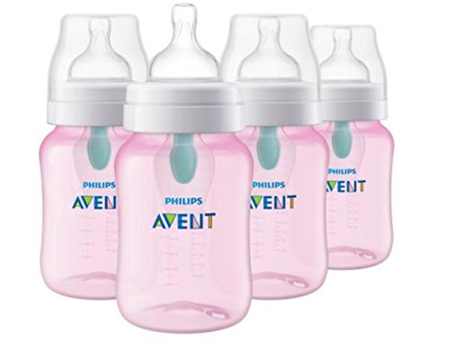 Product Cover Philips Avent Anti-colic Baby Bottle with AirFree vent 9oz 4pk Pink, SCF404/44