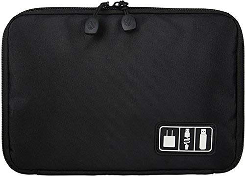 Product Cover House of Quirk Universal Travel Organizer Pouch for Small Electronics and Accessories (Black)