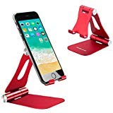 Product Cover Desktop Cell Phone Holder Foldable, Adjustable Cell Phone Stands Tablet Holder Universal Aluminium Stands for Nintendo Switch iPhone iPad Pro Stand iPad Mini Stands and Holders for Desk - Red