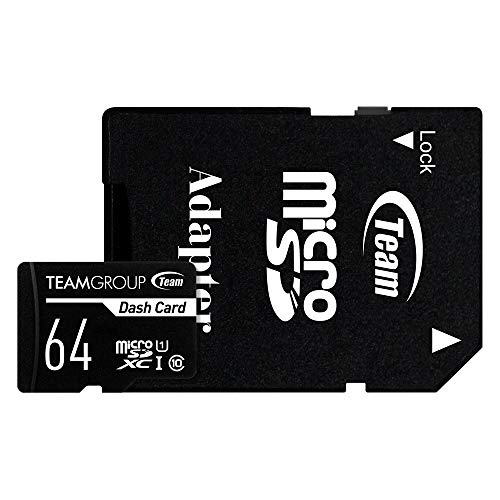 Product Cover TEAMGROUP Dash Card 64GB for Dash Cam MicroSDXC UHS-I U1 High Compatibility Flash Memory Card with Adapter for Outdoor, Sports, Full HD Shooting TDUSDX64GUHS03