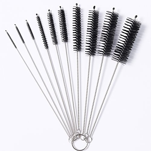 Product Cover SLSON Aquarium Filter Brush Set Fish Tank Tube Brushes 10 Pcs Different Sizes Bristles Hose Pipe Ornaments Cleaner Water Pump Impeller Cleaning Brush for Aquariums or Home Kitchen,8 inches
