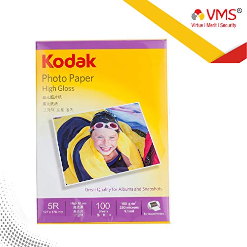 Product Cover Kodak 180GSM Photo Paper for Canon, HP, Kodak, Epson, Dell, Lexmark Printers - Pack of 100 Sheets