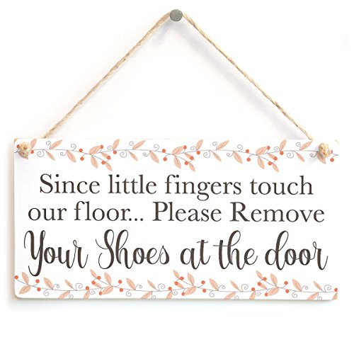Product Cover Meijiafei Since Little Fingers Touch Our Floor... Please Remove Your Shoes at The Door - Beautiful Door Sign 10