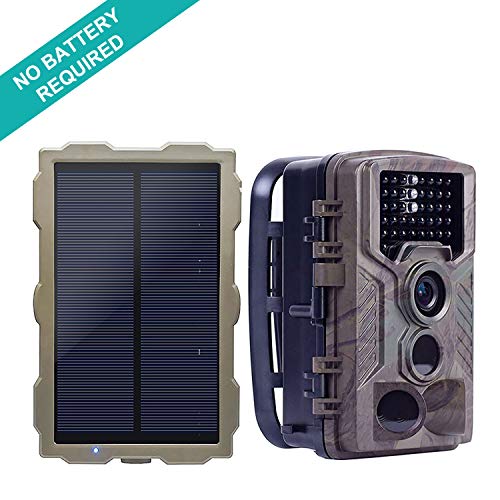 Product Cover ECO LLC Solar Hunting Trail Game Camera with Portable Solar Panel for Charging Camera | 46Pcs IR LEDs| 16 MP | 0.2 S Trigger Speed | 1080p Video w Audio | 2.4
