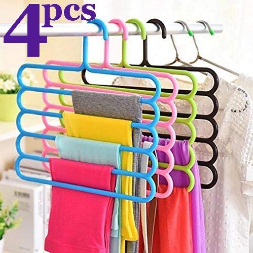 Product Cover Angel Bear Multipurpose Hanger Clothes Organiser for Wardrobe, Shirts, Ties, Pants Space Saving Hanger, Cupboard, Strong 4PCs