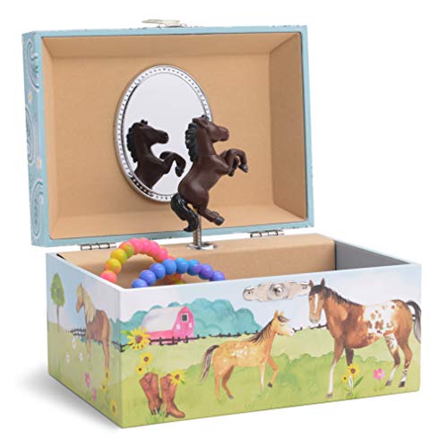 Product Cover Jewelkeeper Girl's Musical Jewelry Storage Box with Spinning Horse, Barn Design, Home on The Range Tune