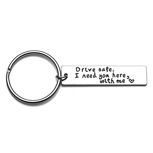 Product Cover Hi-Unique Drive Safe Keychain I Need You Here with Me Trucker Husband Gift