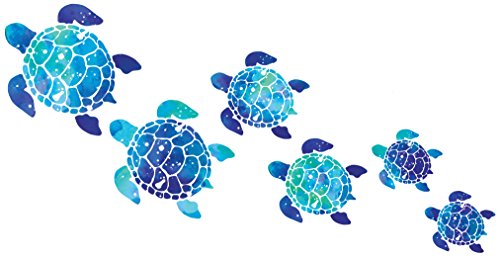 Product Cover WIRESTER Clear Decal Vinyl Wall Sticker Decoration for Home Office Living Room Wall Bathroom Toilet, Sea Turtles