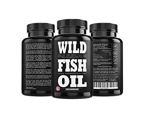 Product Cover Wild Fish Oil Triple-Strength Omega 3 with Triglyceride DPA DHA & EPA | Burpless, Non-GMO, Gluten-Free & Purity-Tested - Nature's Heart, Brain & Joint Support (120 Softgels))
