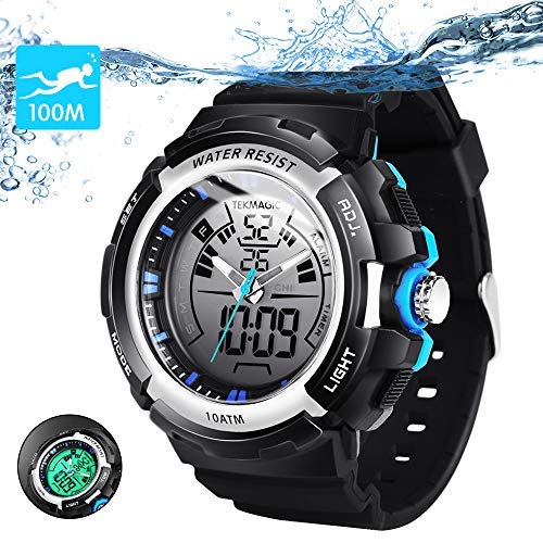 Product Cover TEKMAGIC 10ATM Waterproof Digital Scuba Diving Watch 100m Underwater for Swimming and Running with Stopwatch and Luminous LCD Display Built-in