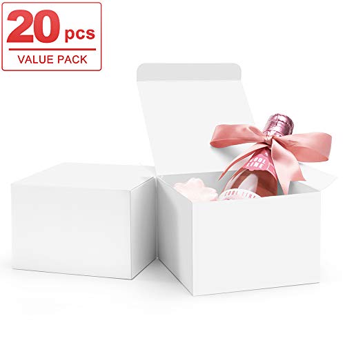 Product Cover ValBox 20 Pack White Gift Boxes 5 x 5 x 3.5 Paper Gift Boxes with Lids for Gifts, Thanksgiving, Crafting, Cupcake, Cardboard Boxes, Easy Assemble Boxes