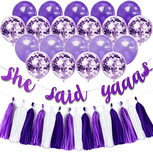 Product Cover Purple Bridal Shower Decorations Kit | Purple Bachelorette Party Supplies Set |