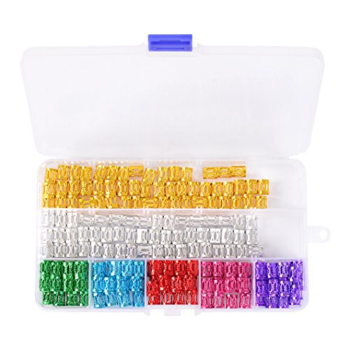 Product Cover Messen 200 Pieces Dreadlocks Hair Braiding Cuffs Dread Locks Beads Adjustable Aluminum Hair Cuffs Filigree Tube 8mm Braid Accessories Hair Decoration jewelry for braids Multicolor with Storage Box
